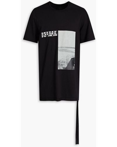 Rick Owens Printed Cotton-jersey T-shirt - Black