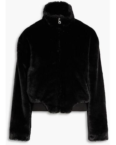 Rag & Bone Kacy Cropped Faux Fur Jacket - Black
