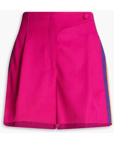 Moschino Striped Wool Shorts - Pink
