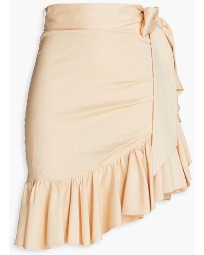 Zimmermann Ruffled Silk-blend Jersey Skirt - Natural