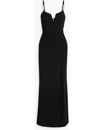 Rebecca Vallance Piero Chain-trimmed Crepe Gown - Black