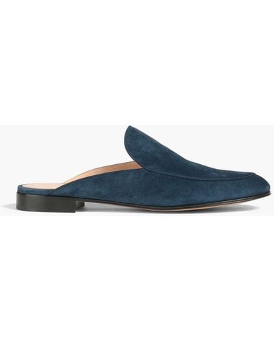 Gianvito Rossi Palau Suede Slippers - Blue