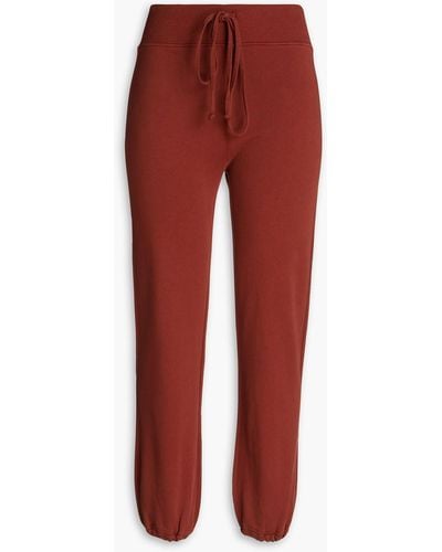 Nili Lotan French Cotton-terry Track Trousers - Red