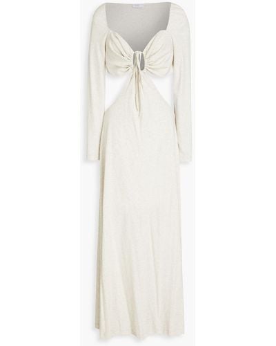 Rosetta Getty Mélange Cutout Cotton-jersey Maxi Dress - White