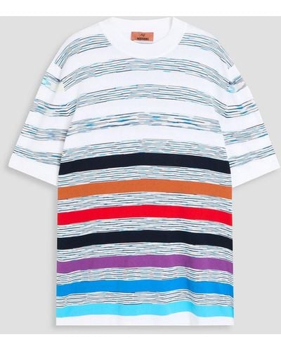 Missoni Space-dyed Striped Cotton T-shirt - White