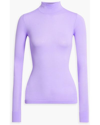 Les Rêveries Stretch-knit Turtleneck Top - Purple
