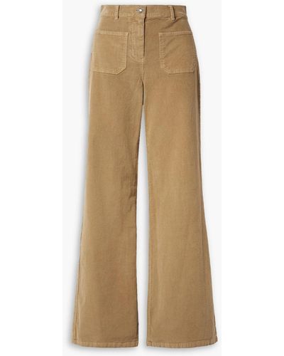 Nili Lotan Florence Cotton-blend Corduroy Flared Trousers - Natural