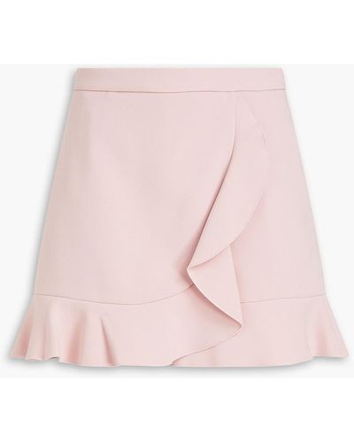 RED Valentino Skirt-effect Ruffled Crepe Shorts - Pink
