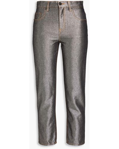 Missoni Cropped High-rise Straight-leg Jeans - Grey