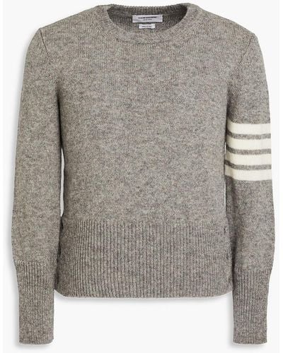 Thom Browne Striped Mélange Wool Sweater - Grey