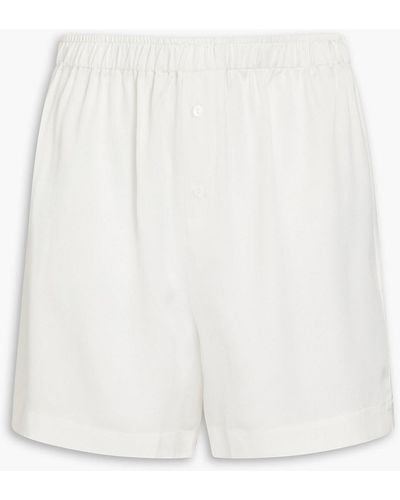 Loulou Studio Shorts aus vorgewaschenem seidensatin - Weiß