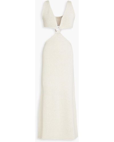 Cult Gaia Bank Cutout Embellished Cotton-blend Midi Dress - White