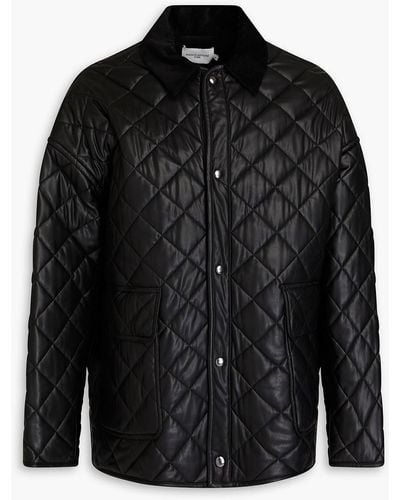 Maison Kitsuné Quilted Faux Leather Jacket - Black