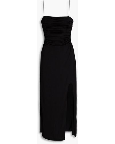 Cinq À Sept Mariah Cutout Gathered Jersey Midi Dress - Black