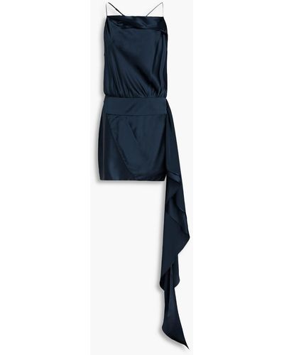 Michelle Mason Drapiertes minikleid aus seidensatin mit falten - Blau