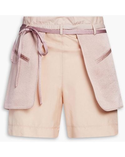 Valentino Garavani Belted Two-tone Woven Shorts - Pink