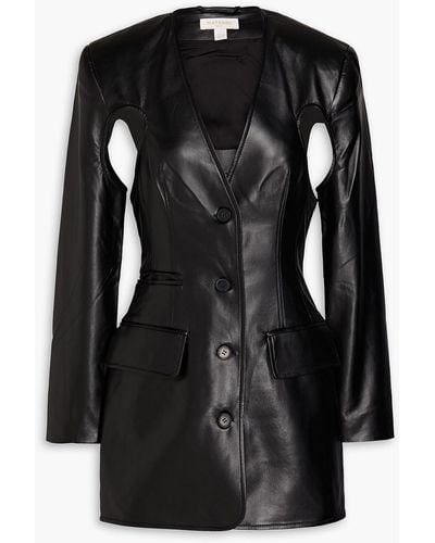 Matériel Cutout Faux Leather Mini Dress - Black