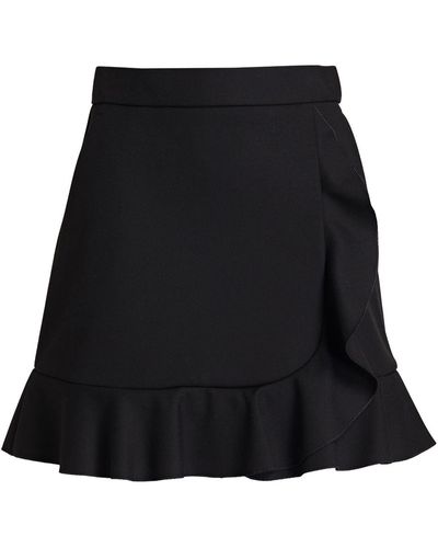 RED Valentino Ruffled Drill Mini Skirt - Black