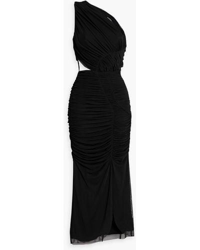 Jonathan Simkhai Seraiah One-shoulder Cutout Mesh Dress - Black