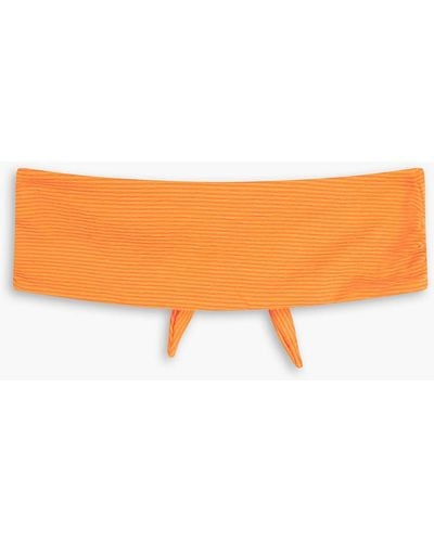 Mara Hoffman Abigail Ribbed Knotted Bandeau Bikini Top - Orange