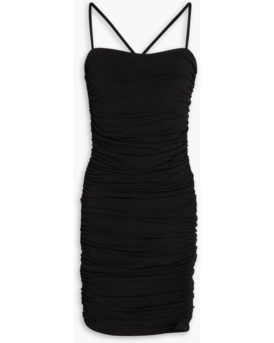Hervé Léger Ruched Jersey Mini Dress - Black