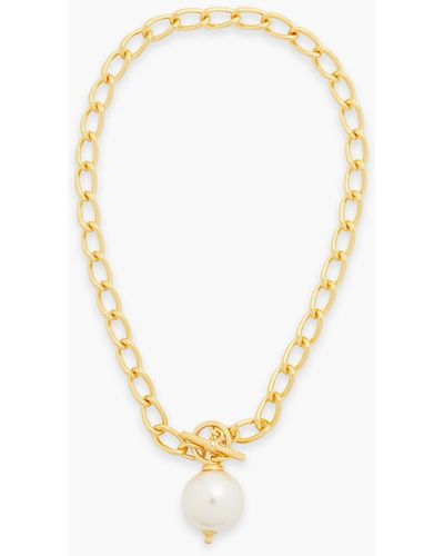 Ben-Amun 24-karat Gold-plated Faux Pearl Necklace - Metallic