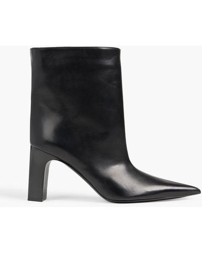 Balenciaga Blade Leather Ankle Boots - Black