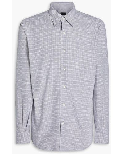 Zegna Printed Cotton Shirt - Blue