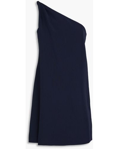 Halston Kalia One-shoulder Crepe Mini Dress - Blue
