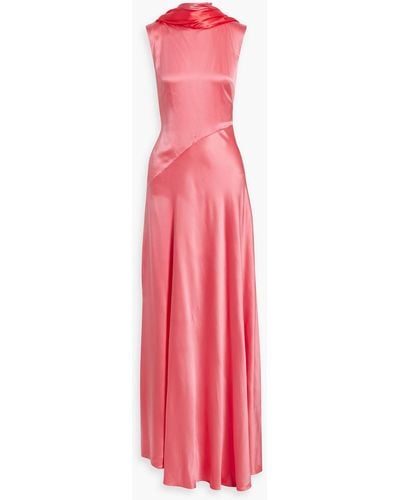 ROKSANDA Klanira Cutout Cape-effect Silk-satin Gown - Pink