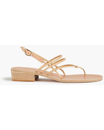 Ancient Greek Sandals Cycladic Leather Slingback Sandals - Natural