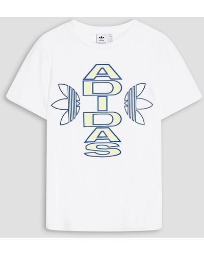 adidas Originals T-shirt aus baumwoll-jersey mit logoprint - Weiß