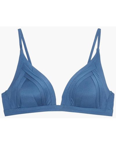 Jets by Jessika Allen Mirage Pleated Triangle Bikini Top - Blue