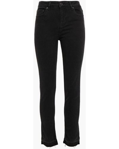 Maje Distressed Mid-rise Skinny Jeans - Black