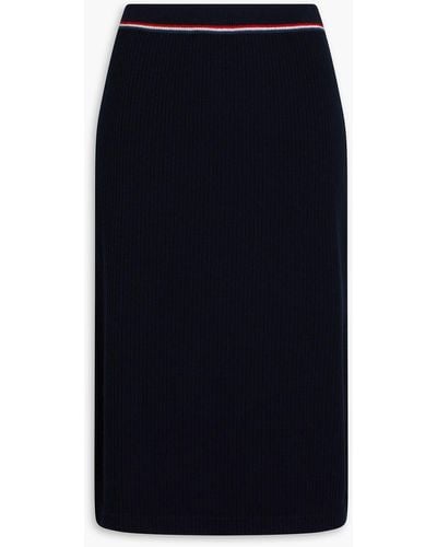 Thom Browne Ribbed Cashmere Skirt - Blue