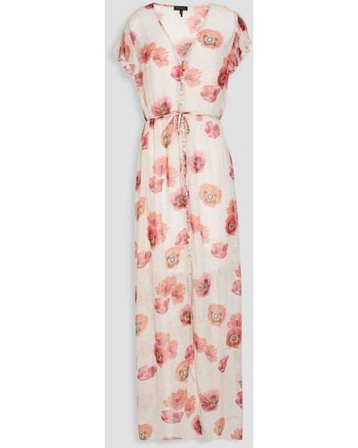 Rag & Bone Raine Floral-print Silk-blend Crepon Maxi Dress - Pink