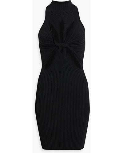 Dion Lee Cutout Ribbed Cotton-blend Mini Dress - Black
