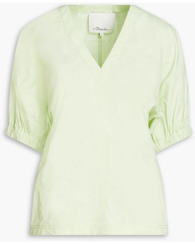 3.1 Phillip Lim Cotton-blend Poplin Top - Green