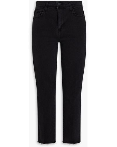 L'Agence Cropped High-rise Slim-leg Jeans - Black