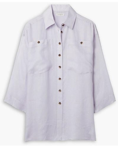 Lafayette 148 New York Scout Ramie And Tm Lyocell-blend Shirt - Purple