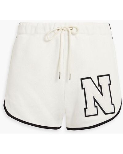Nili Lotan Appliquéd French Cotton-terry Shorts - White