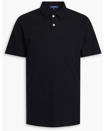 Frescobol Carioca Constantino Cotton And Linen-blend Jersey Polo Shirt - Black