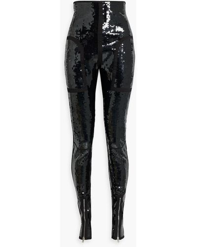 Rick Owens Sequined High-rise Skinny Jeans - Black