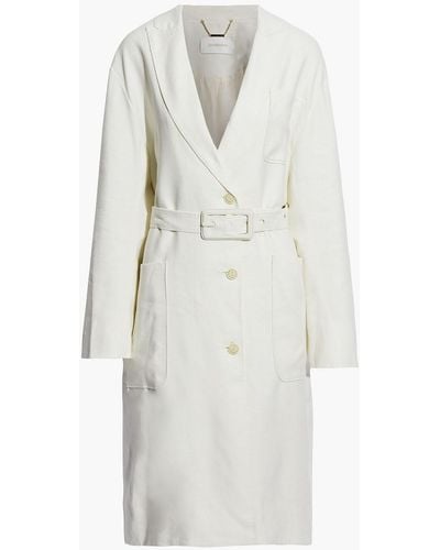 Zimmermann Luminous Belted Linen-blend Trench Coat - White
