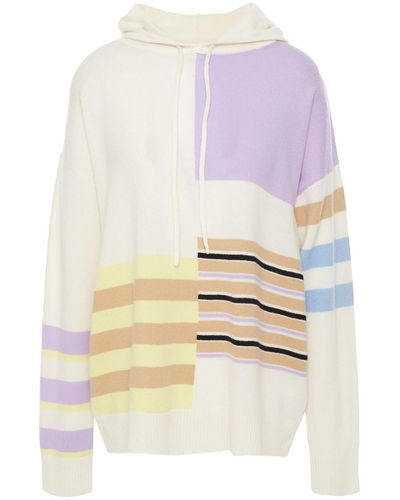 Chinti & Parker Color-block Wool And Cashmere-blend Hoodie - White