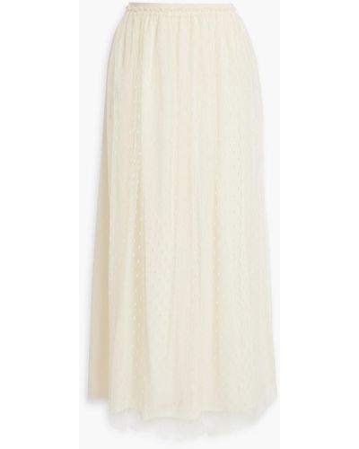 RED Valentino Gathered Point D'esprit Maxi Skirt - White