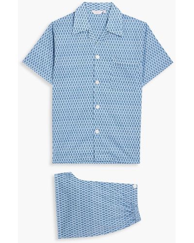 Derek Rose Nelson Printed Cotton-poplin Pyjama Set - Blue