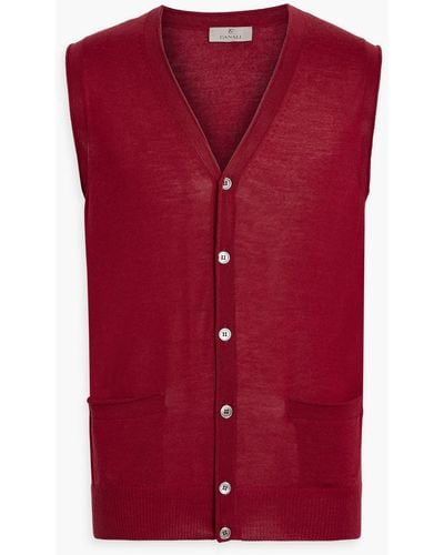 Canali Cashmere And Silk-blend Vest - Red