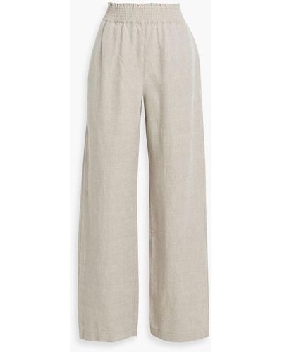 Iris & Ink Keira Linen Wide-leg Pants - White