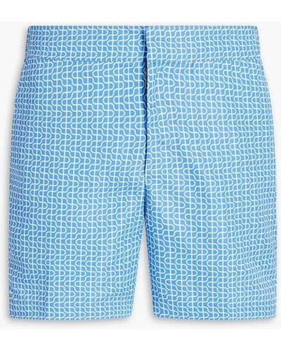Frescobol Carioca Short-length Printed Swim Shorts - Blue